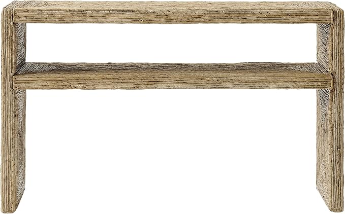 Crosley Furniture Marella Handwoven Banana Leaf Console Table, Rattan Sofa - Image 4