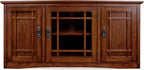 Leick Home 82350 Solid Wood Mission Oak Three Door TV Stand - Image 2