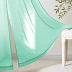 MIULEE Aqua Sheer Curtains 108 Inches Long 4 Panels 42 x 108 Inches | Light - Image 6