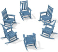 KINGYES Oversized Outdoor Rocking Chair Set of 6, All-Weather Patio Rocking by KINGYES