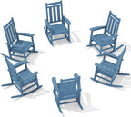KINGYES Oversized Outdoor Rocking Chair Set of 6, All-Weather Patio Rocking by KINGYES