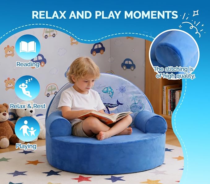 Snuggly Toddler Chair, Soft Kids Sofa - Image 4