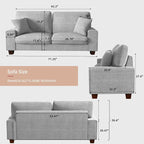 DOPEDIO Modern Loveseat Sofa for Living Room, Chenille Recliner, Removable Cover - Image 2
