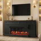 63" Farmhouse TV Stand with Fireplace - Image 9