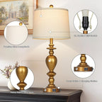 Cinkeda 28" Farmhouse Table Lamps Set of 2 - Image 6