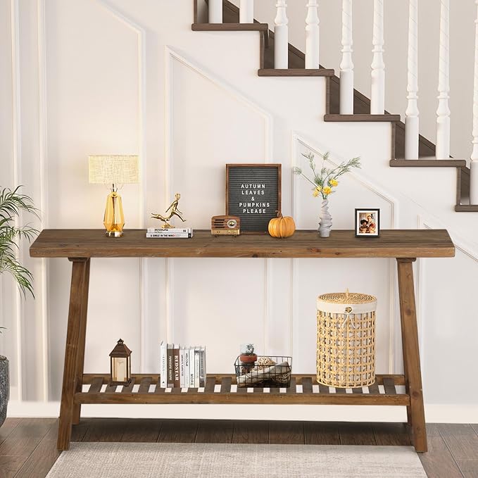HOKYHOKY Reclaimed Solid Wood Console Table, Rectangular Couch Table Behind Sofa - Image 8