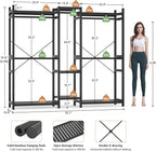 Homykic Bamboo Closet System Clothes Rack, Large Freestanding Garment Rack - Image 4