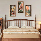 IARTTOP Wood Floral Framed Wall Art 8x16 Inch Set of 3 Abstract Green Leaf - Image 5