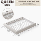 RECCI AirFrame Half-Moon Upholstered Queen Platform Bed Frame, Velvet Curved - Image 2