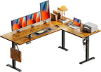 Casaottima 63 Inch Reversible L Shaped Electric Standing Desk, Ergonomic Height by Casaottima