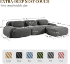 Boneless Sectional Couch, No Assembly Required, 117.3” L Shaped Modular Cloud - Image 3