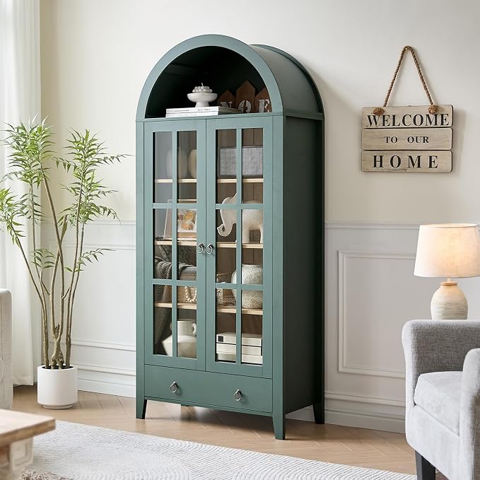 RowyPoey Farmhouse Arched Cabinet - Image 4