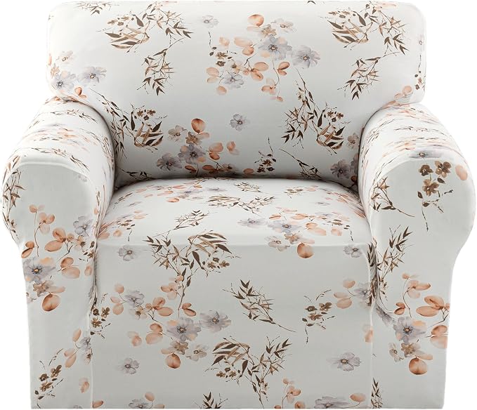 H.VERSAILTEX Floral Pattern Chair Cover Printed Sofa Slipcovers High Stretch by HVERSAILTEX