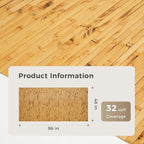 OUZUGIE 1 Pack 96x48 Inch Natural Bamboo Wall Panel – Yellow Burned Pole Wrap - Image 2
