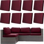 8Pcs Outdoor Cushion Covers, Elastic Patio Cushion Covers | Washable, by dreahoteztil