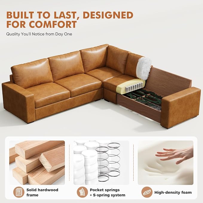 ABCASA Oversized Modular V Shaped Sectional Couches - Image 7