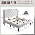 Einhomn Queen Size Platform Bed Frame - Image 2