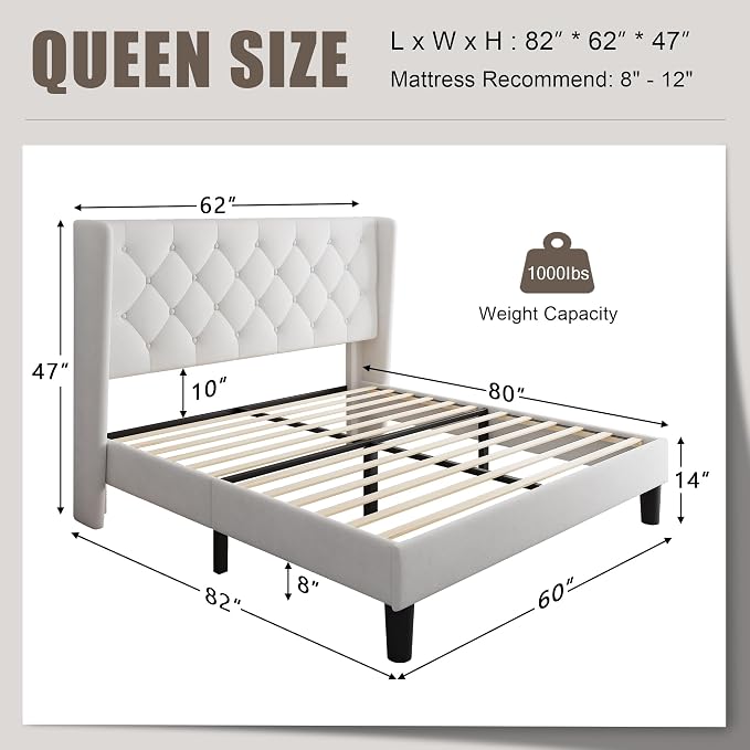 Einhomn Queen Size Platform Bed Frame - Image 2