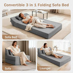 BeBen Folding Sofa Bed Chair, Convertible Sleeper Chair Futon Couch, Foldable - Image 4