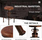 Topower Antique Vintage Industrial Barstool PU Leather Water Pipe Fire Hydrant - Image 6
