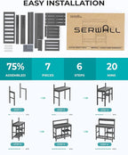 SERWALL Outdoor Potting Bench 2-Piece Set, Rot-Resistant HDPE Potting Table - Image 6