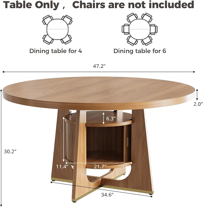 IRONCK 47 Inch Round Dining Table - Image 2