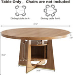 IRONCK 47 Inch Round Dining Table - Image 2