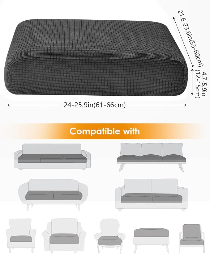 Fuloon Couch Cushion Slipcover, Super Stretch Individual Sofa Covers | 1 Pack - Image 2