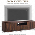 70" Fluted TV Stand for TVs Up to 80", Mid Century Modern Entertainment Center - Image 2