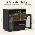 Sideboard Buffet Cabinet with Storage, Wine Bar Cabinet with Arched Glass Doors - Image 2
