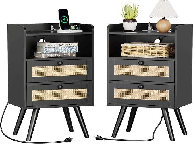 SUPERJARE 2 Drawer Night Stand by SUPERJARE