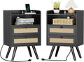 SUPERJARE 2 Drawer Night Stand by SUPERJARE