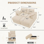 Upgrade Boneless Couch with Storage, Extra Deep&High Seat Modular Sectional - Image 2