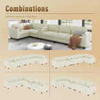 KEIKI 133" L-Shaped Oversized Corduroy Modular Sectional Sofa - Image 5