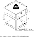Furinno Turn-N-Tube Side Table, 3-Tier Square Modern End Table - Image 3