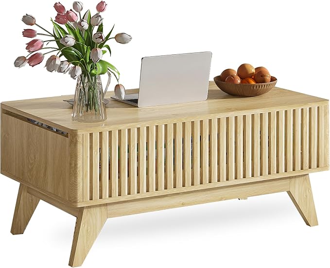 Lift Top Coffee Table with Hidden Compartment, Mid Century Modern Coffee Table - Image 8