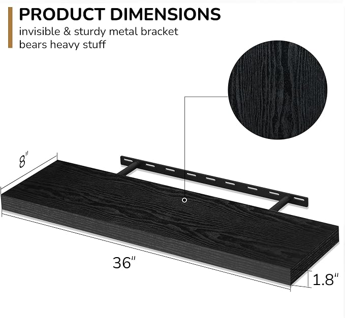 Fun Memories 36 Inch Floating Shelves - Image 3