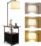 PESRAE Floor Lamp with Table & 2 Drawers, End Table with 3 Color Temperature by PESRAE