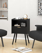 JOONEE Black Nightstand, Modern Bedside Table - Image 7