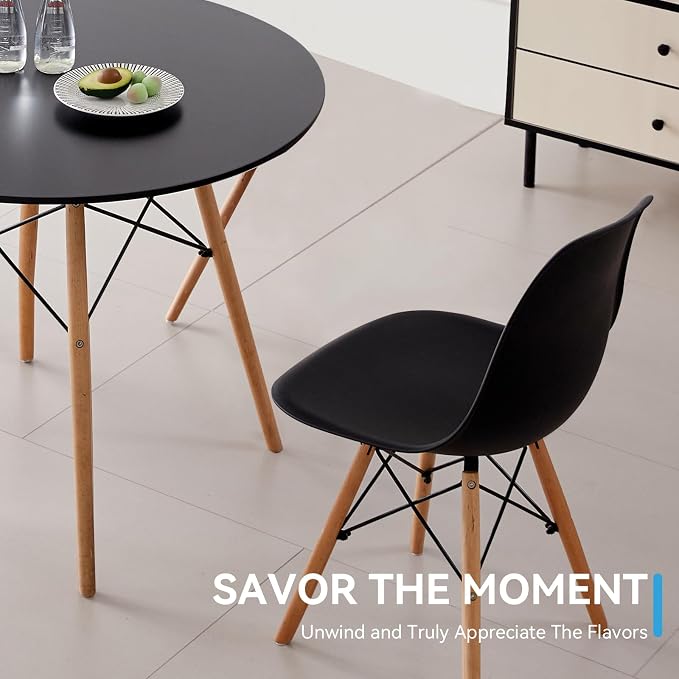 5-Piece 35.5" Round Dining Table Set, Small Kitchen Table Chairs Set of 4 - Image 6
