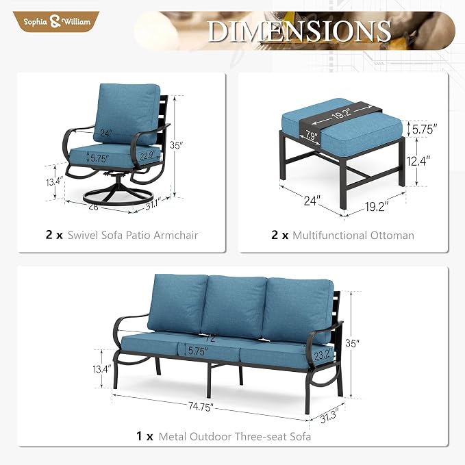 Sophia & William Patio Furniture Sets - Image 6