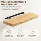 fuqing Natural Wood Floating Shelves | 24 Inch Floating Shelves - Image 5
