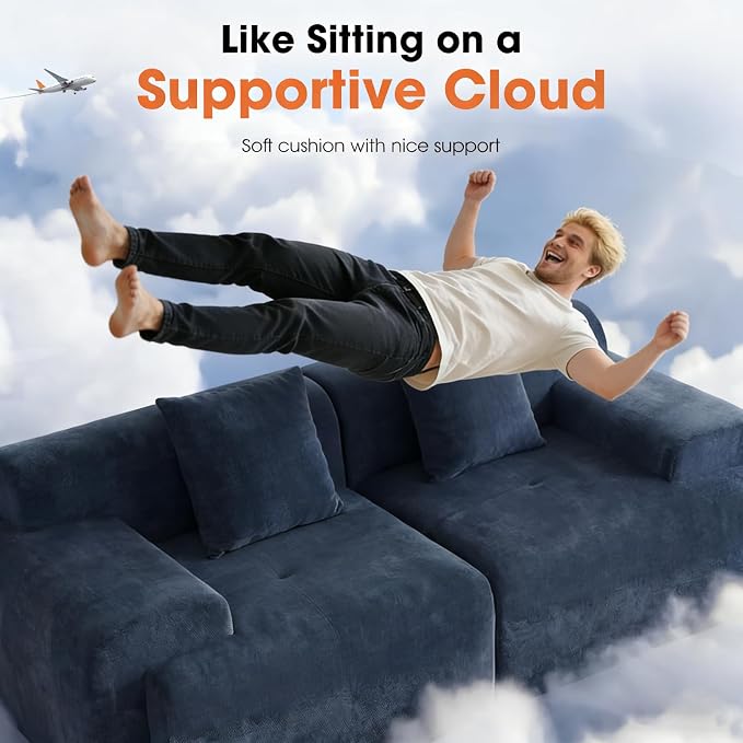 83.5" Boneless Loveseat Couch, Cloud Comfy Couches - Image 4