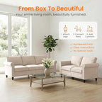 Living Room Sofa Sets 2 Piece, Modern 3 Seater Sofa and Loveseat Couch Sets - Image 6