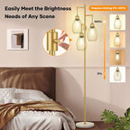 Dimmable Floor Lamp, 3x800LM LED Bulbs Included, Farmhouse Industrial Floor - Image 3