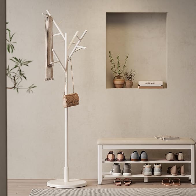 Muwuele Coat Rack, Solid Wood Coat Rack Freestanding - Image 2