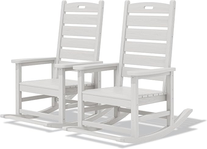 SERWALL Outdoor Rocking Chair Set of 2, Oversized Rocking Chair by SERWALL