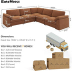 EASE MOOSE White Chenille Sectional Modular Sofa, Oversized L Shape Sectional - Image 2