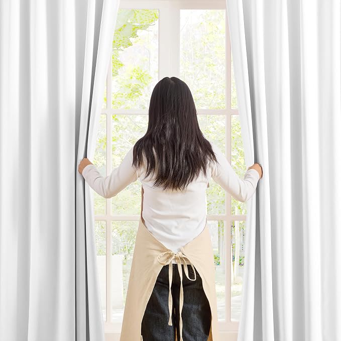White Blackout Curtains 104 Inches Long, Custom Made Pinch Pleated Memory - Image 3