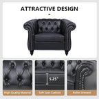 QHITTY 2 Piece Living Room Set, Sectional Chesterfield Sofa Chair Contemporary - Image 4